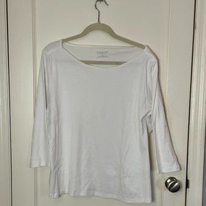 Talbots Woman Size 2X 100% cotton Bateau neckline Tee Shirt